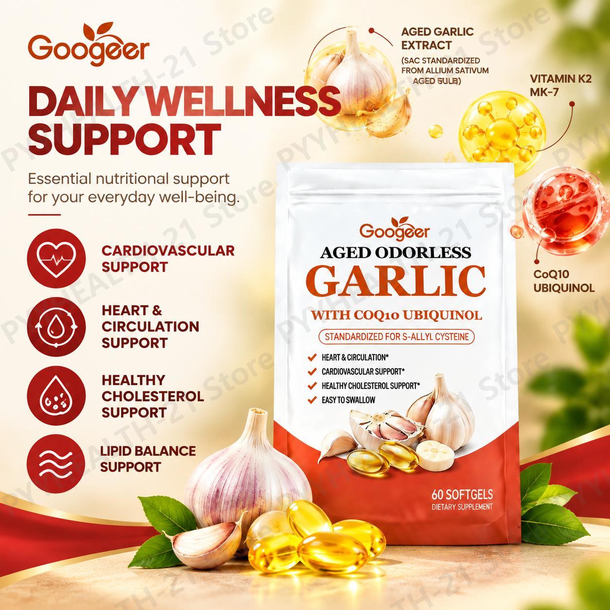 Aged Odorless Garlic Softgels  - Coq10 Ubiquinol Softgel review and price