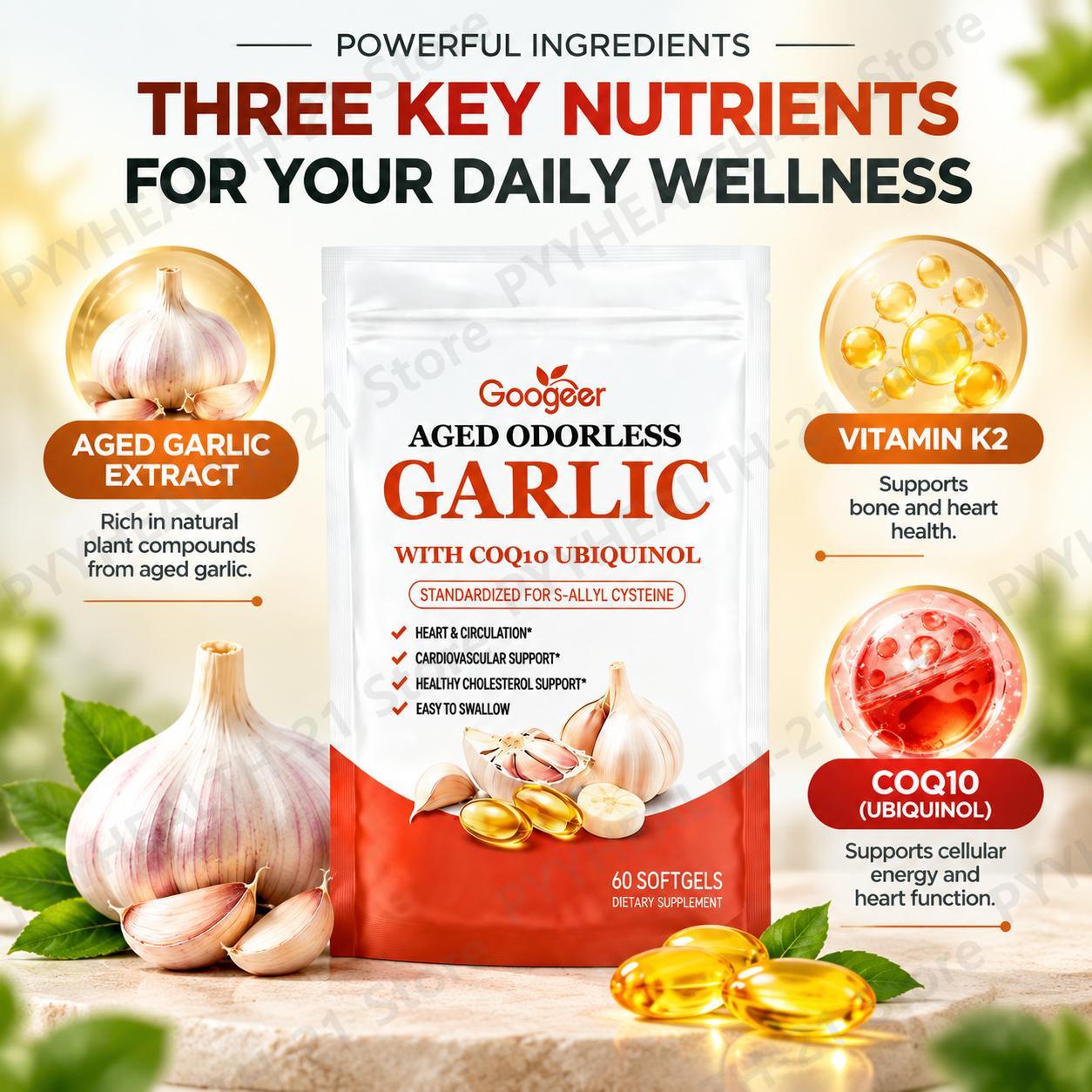 Aged Odorless Garlic Softgels  - Coq10 Ubiquinol Softgel review and price