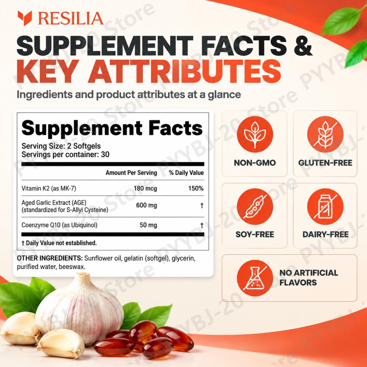 Aged Odorless Garlic Softgels  - Coq10 Ubiquinol Softgel review and price